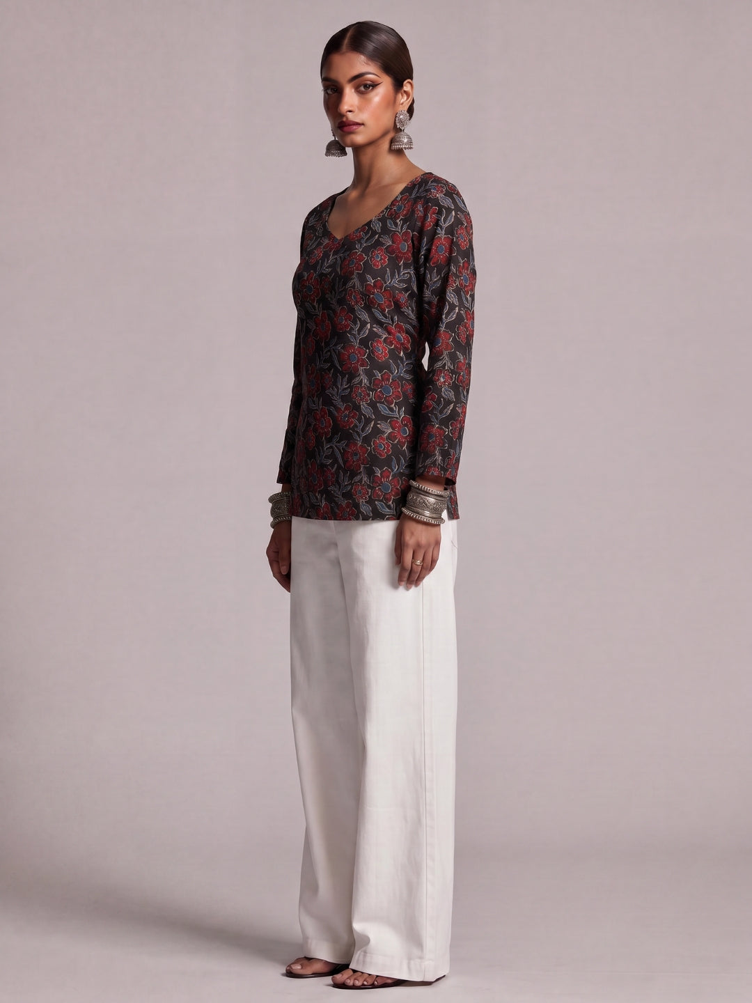 Hema Sleeved Modest Structured Kurti Top