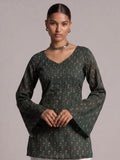 Hoor Backless Sleeved Corset Kurti Top