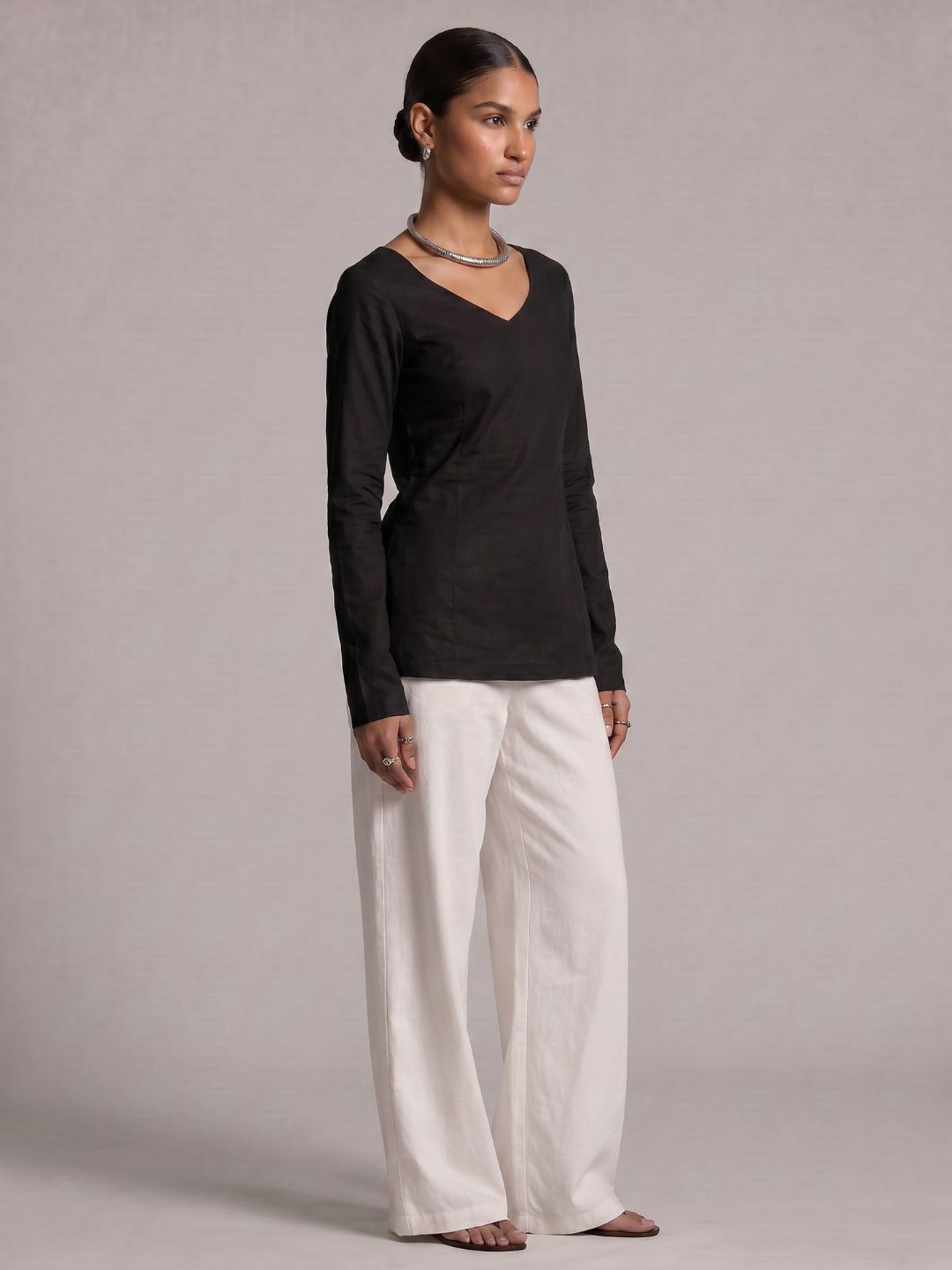 Hunar Sleeved Structured Kurti Top