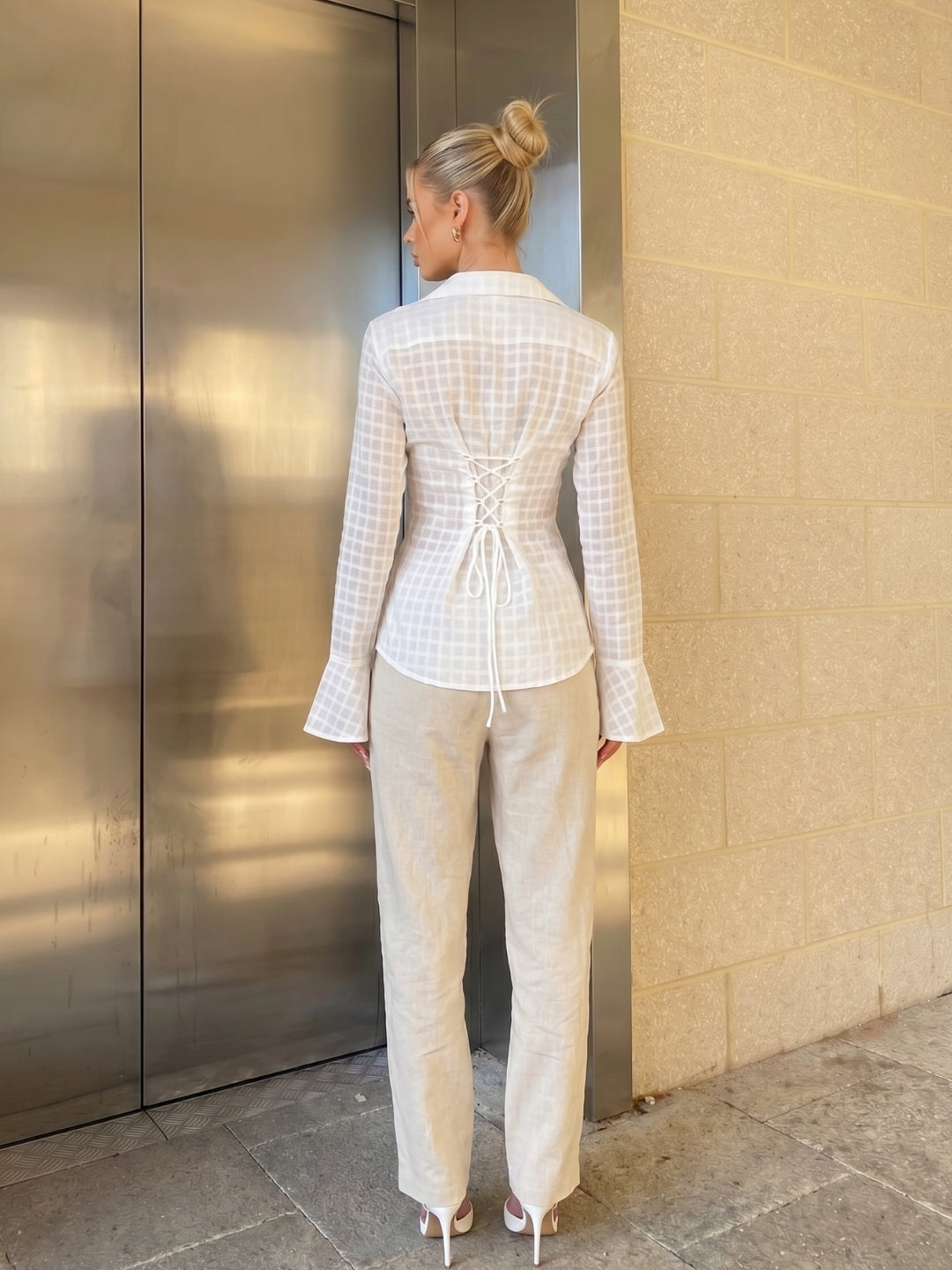 Dua Jacquard Corset Shirt