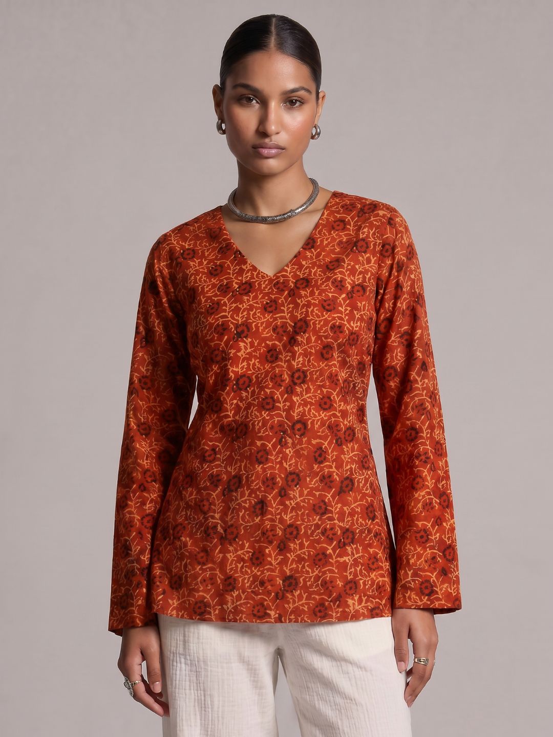 Yukta Bell Sleeved Structured Top