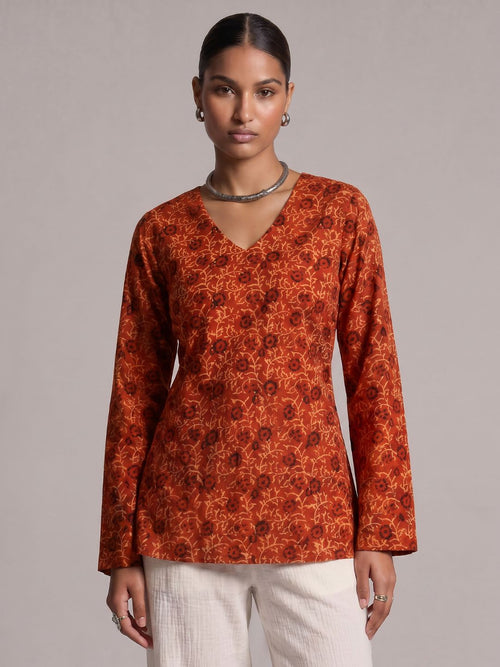 Yukta Bell Sleeved Structured Top
