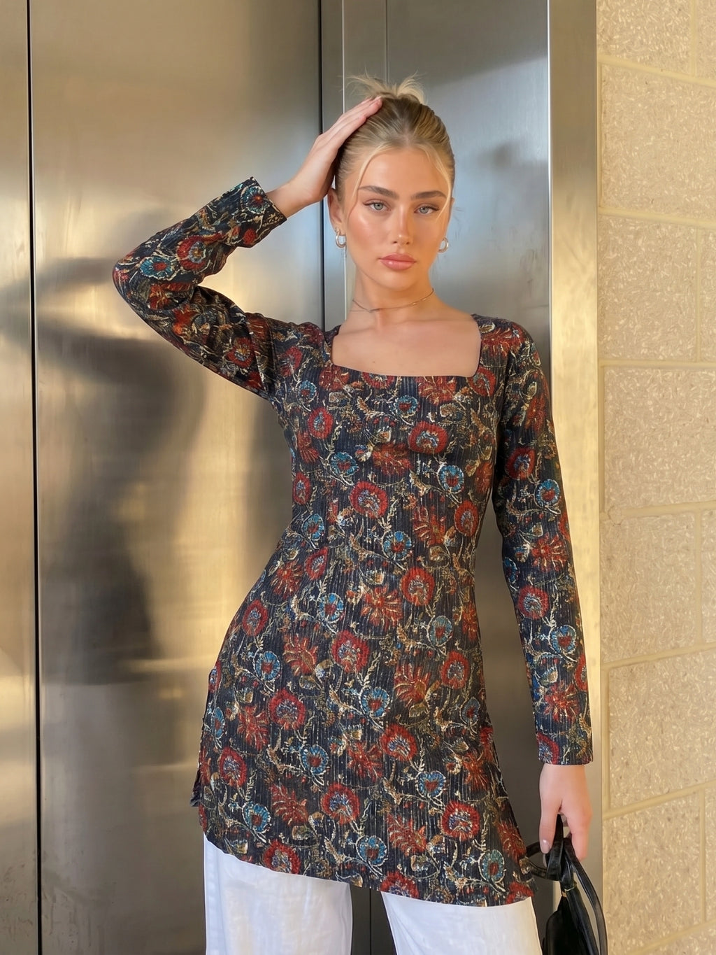 Radhika Sleeved Corset Kurti Top