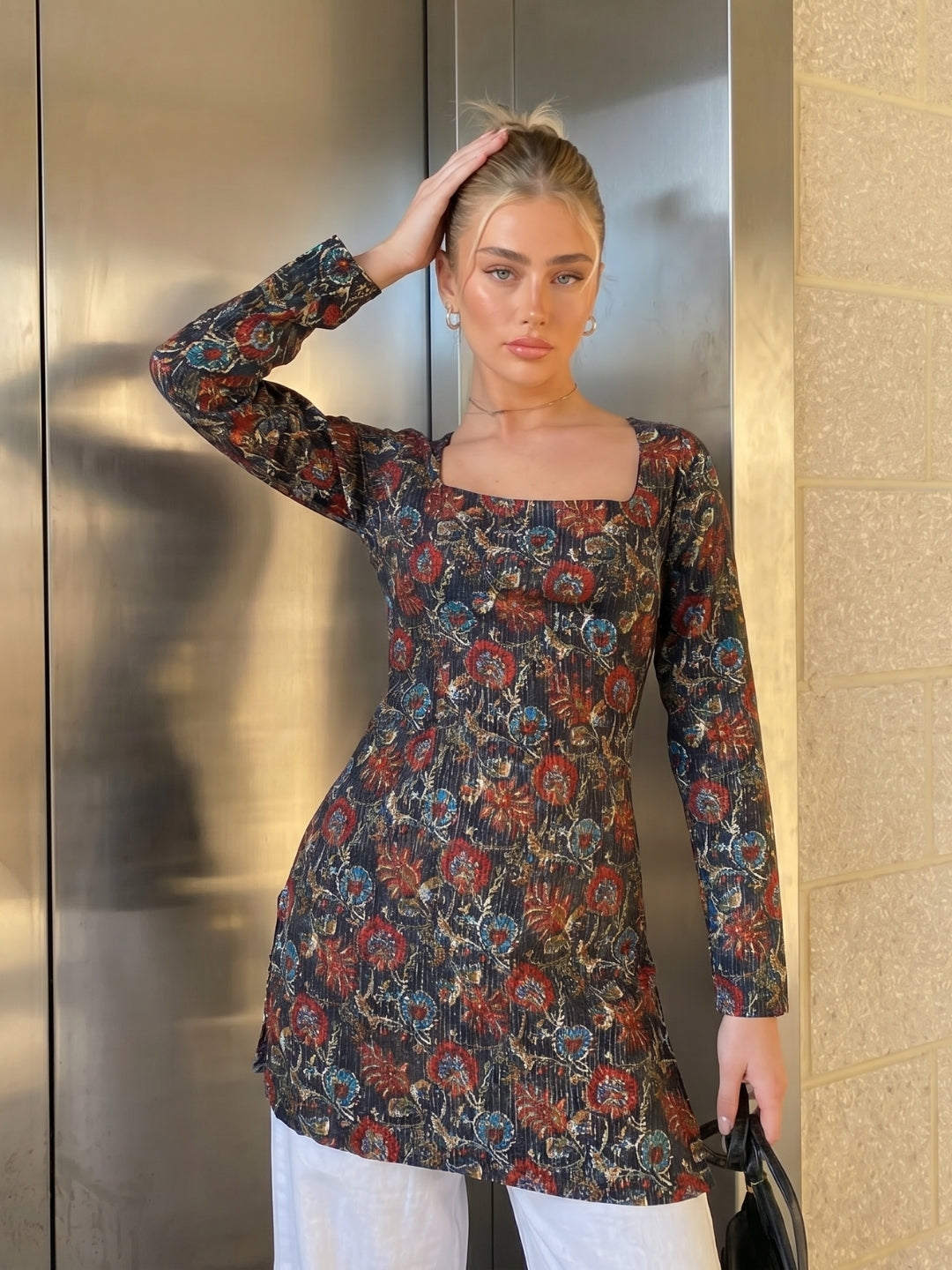 Radhika Sleeved Corset Kurti Top