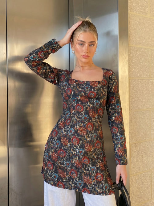 Radhika Sleeved Corset Kurti Top