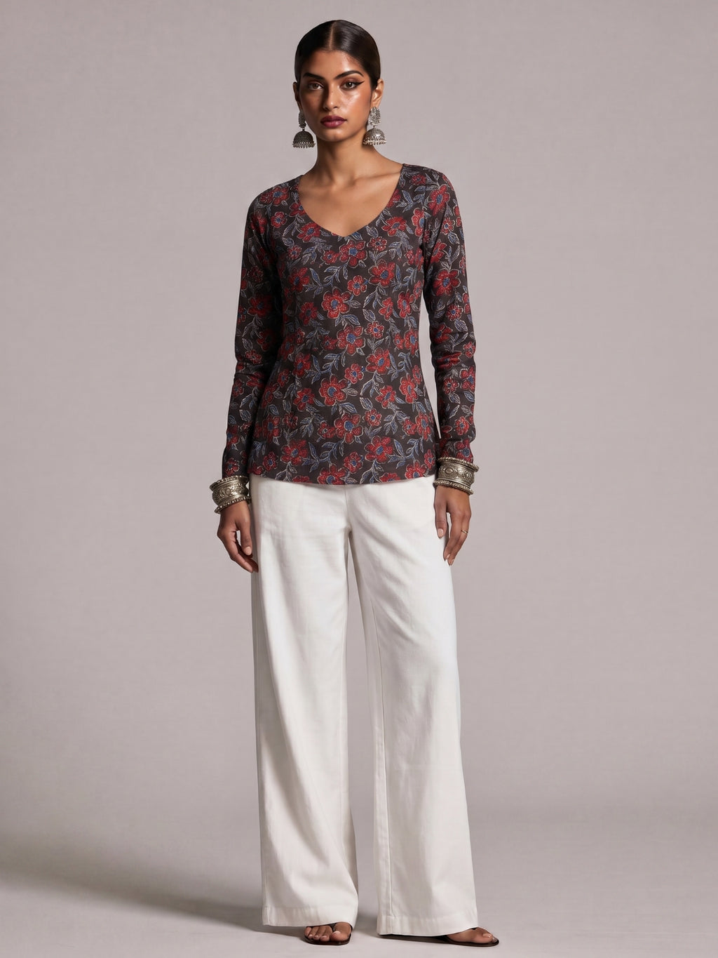 Hema Sleeved Modest Structured Kurti Top