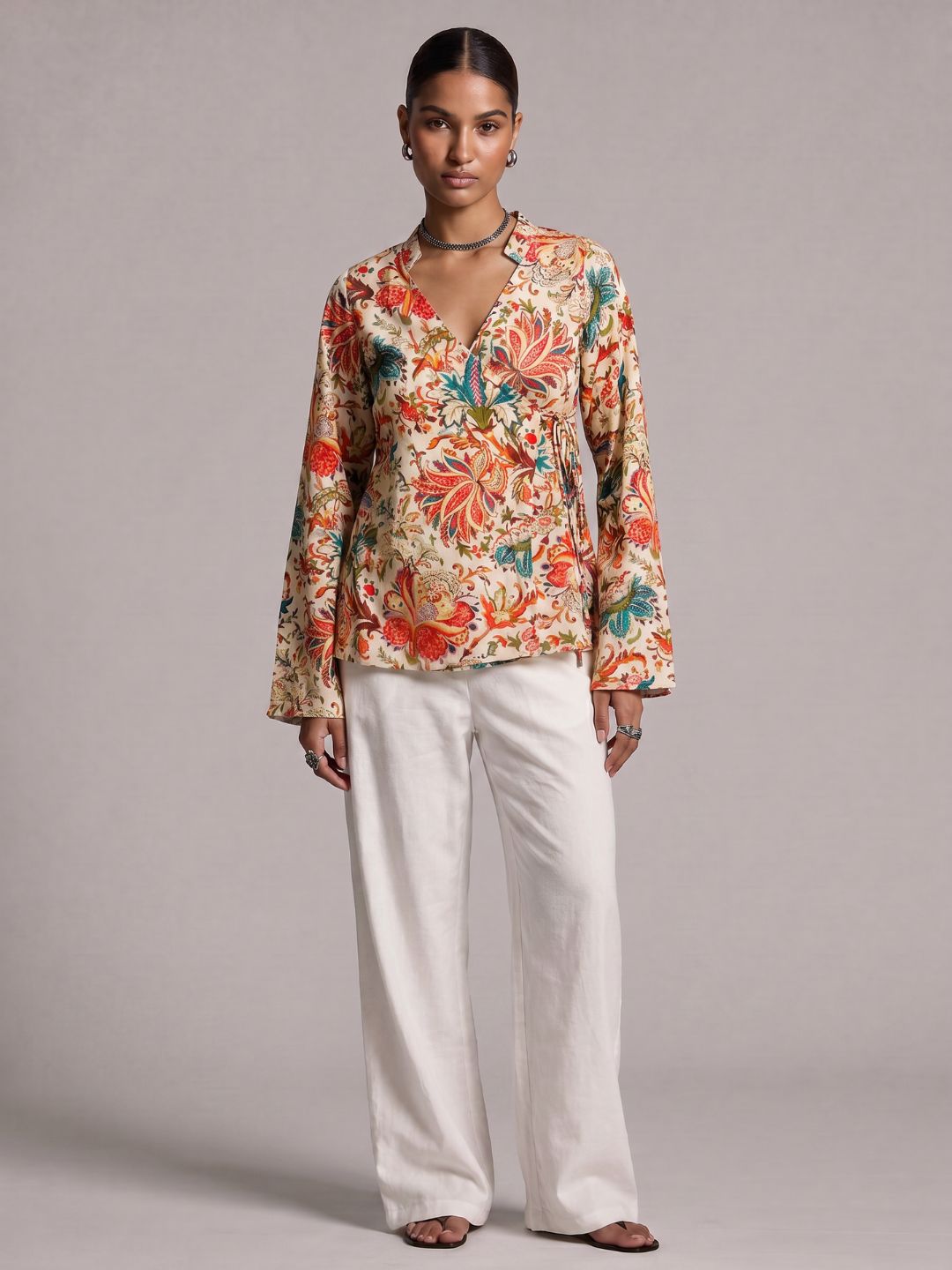 Vana Criss Cross Structured Kurti Top