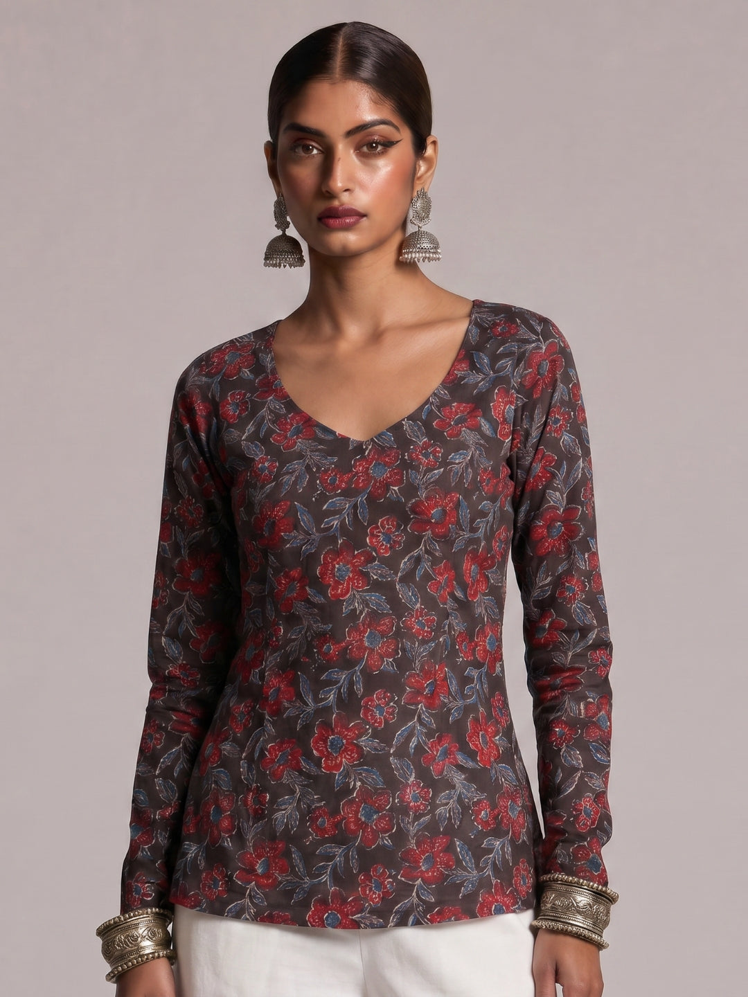 Hema Sleeved Modest Structured Kurti Top
