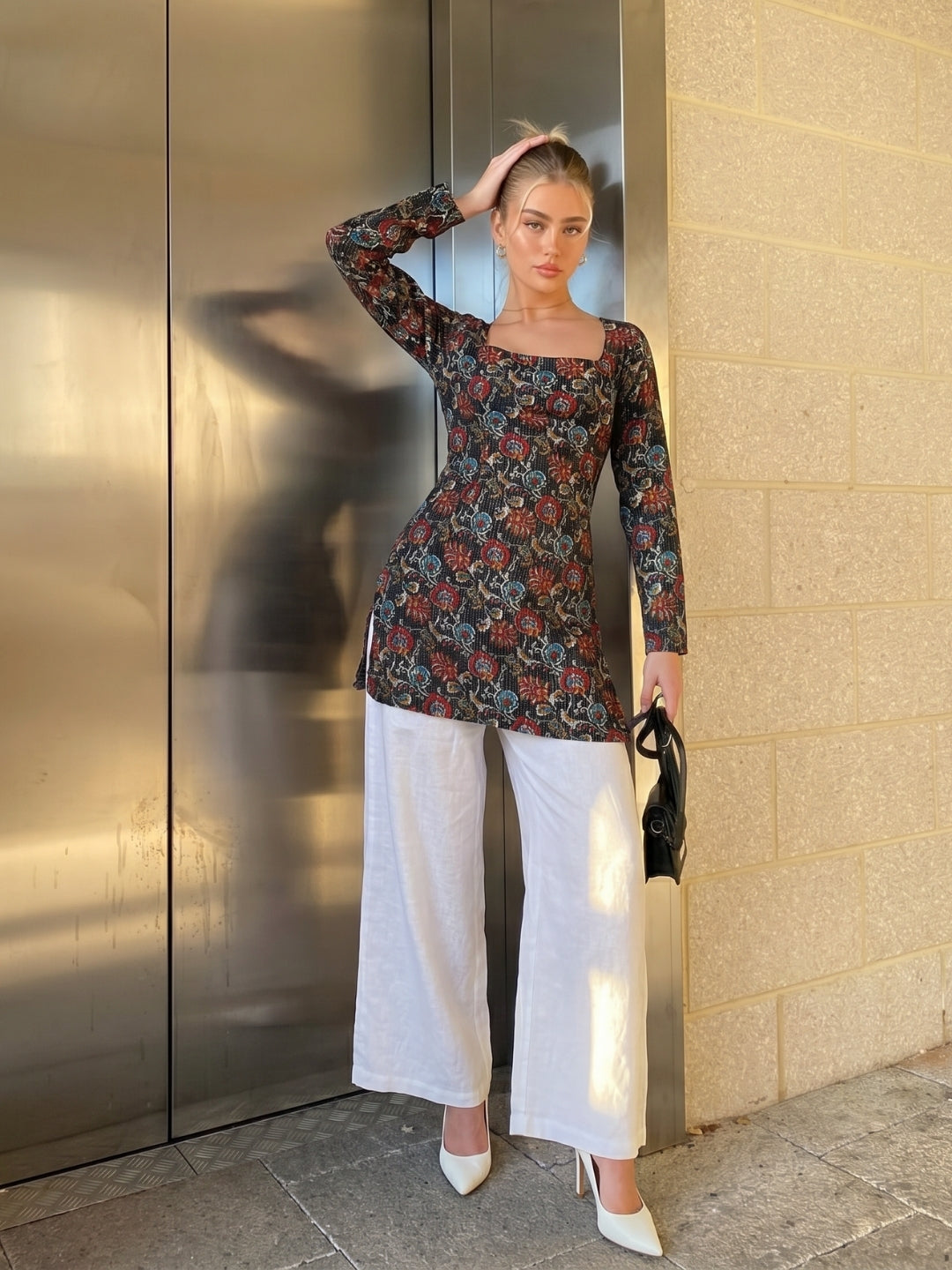 Radhika Sleeved Corset Kurti Top