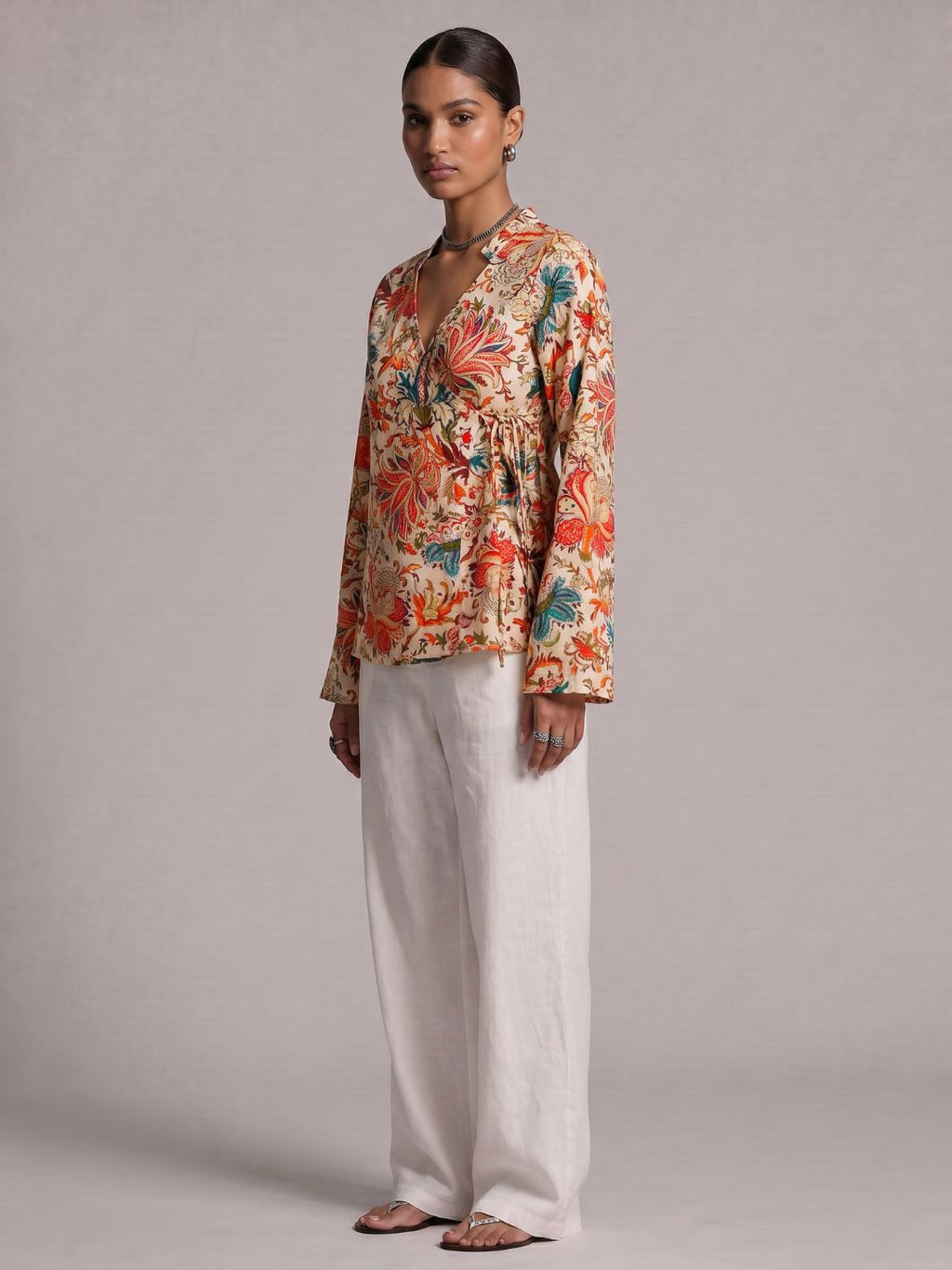 Vana Criss Cross Structured Kurti Top
