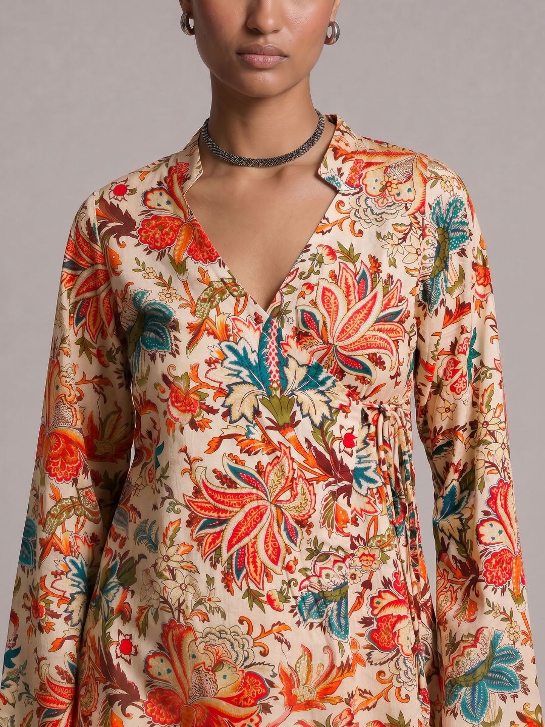 Vana Criss Cross Structured Kurti Top