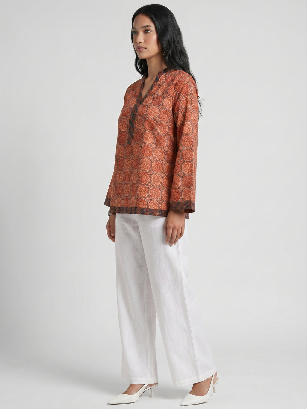 Vaari Sleeved Structured Kurti Top