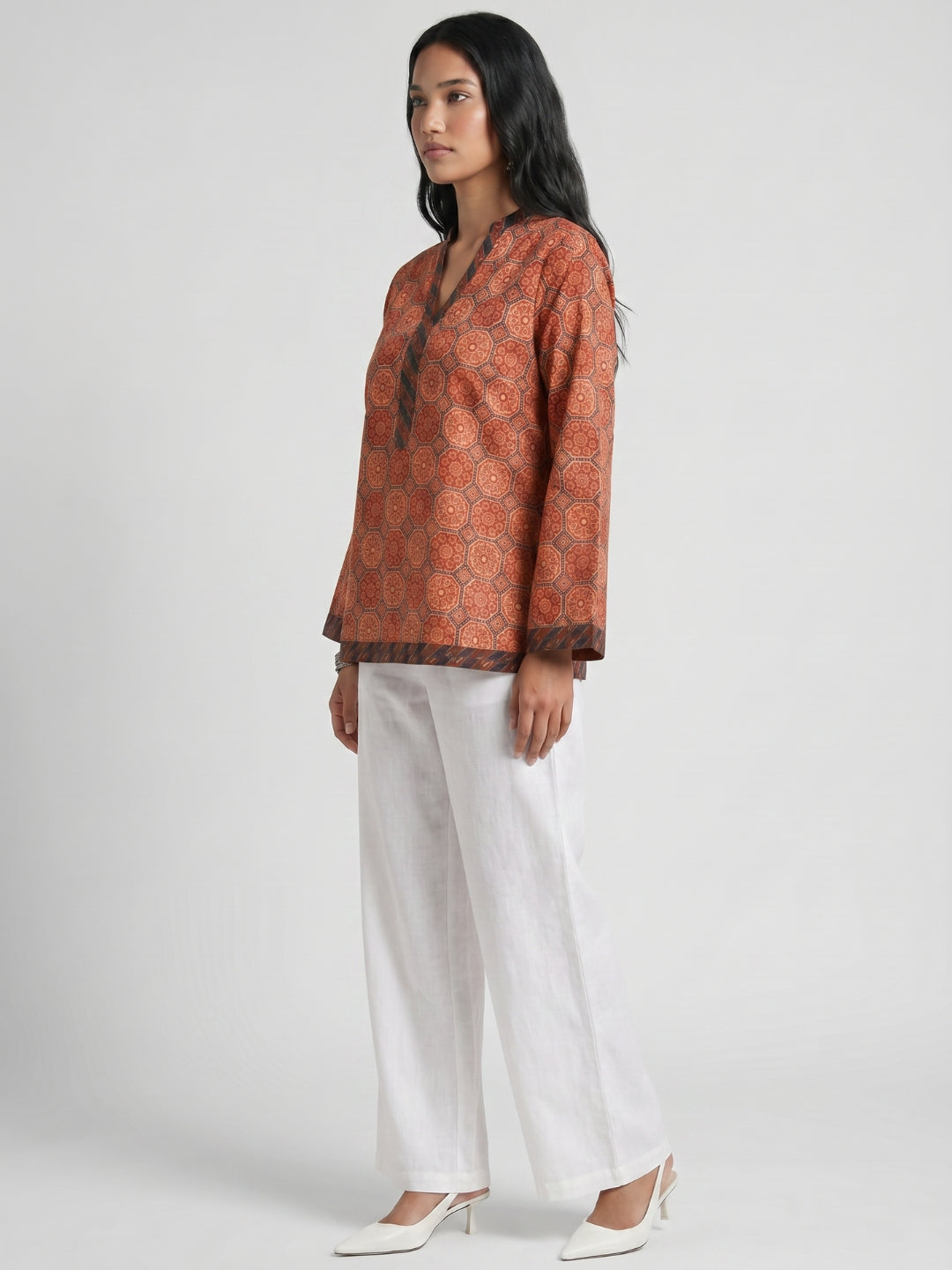 Vaari Sleeved Structured Kurti Top