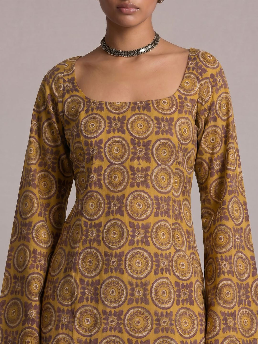 Tarini Sleeved Open-Back Kurti Top