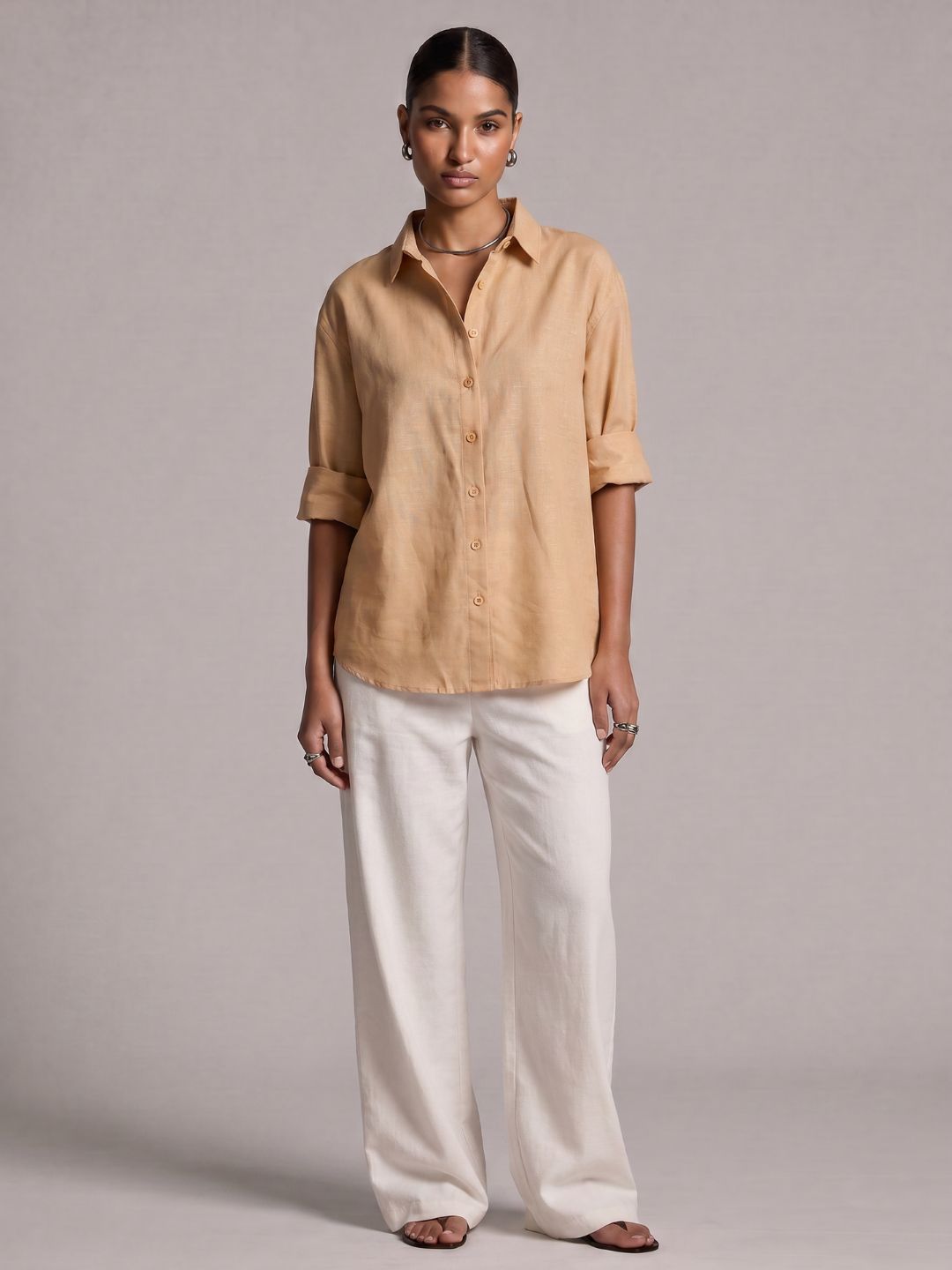 Karan Oversized Khadi Linen Shirt