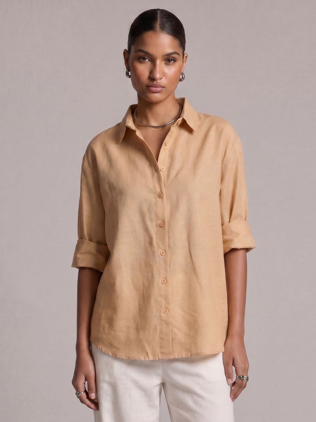 Karan Oversized Khadi Linen Shirt