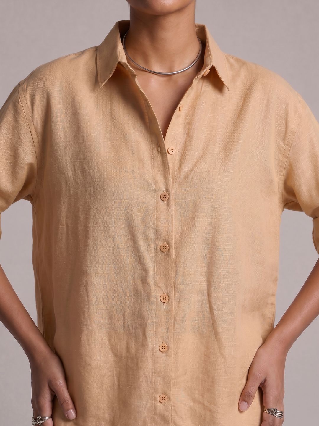 Karan Oversized Khadi Linen Shirt