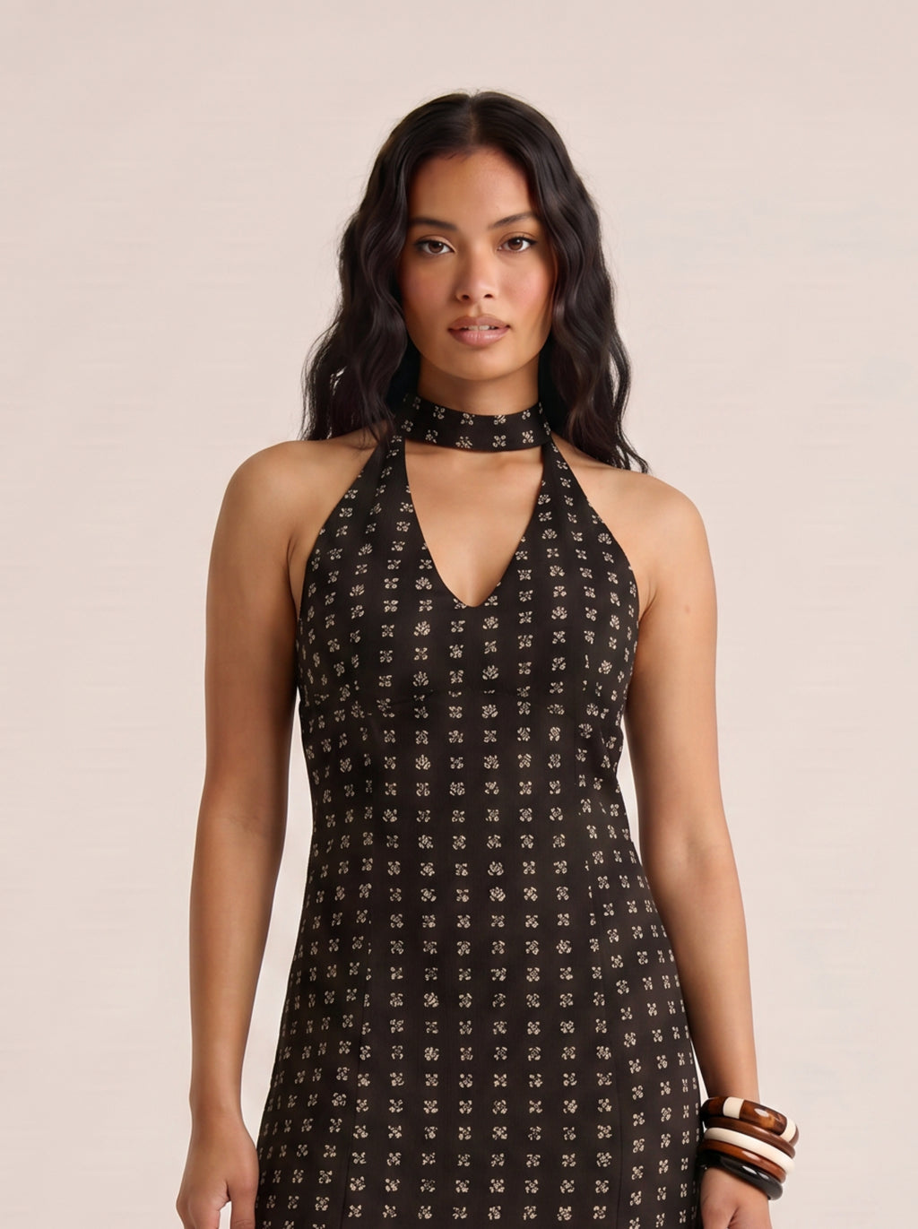 Amina Halterneck Long Dress
