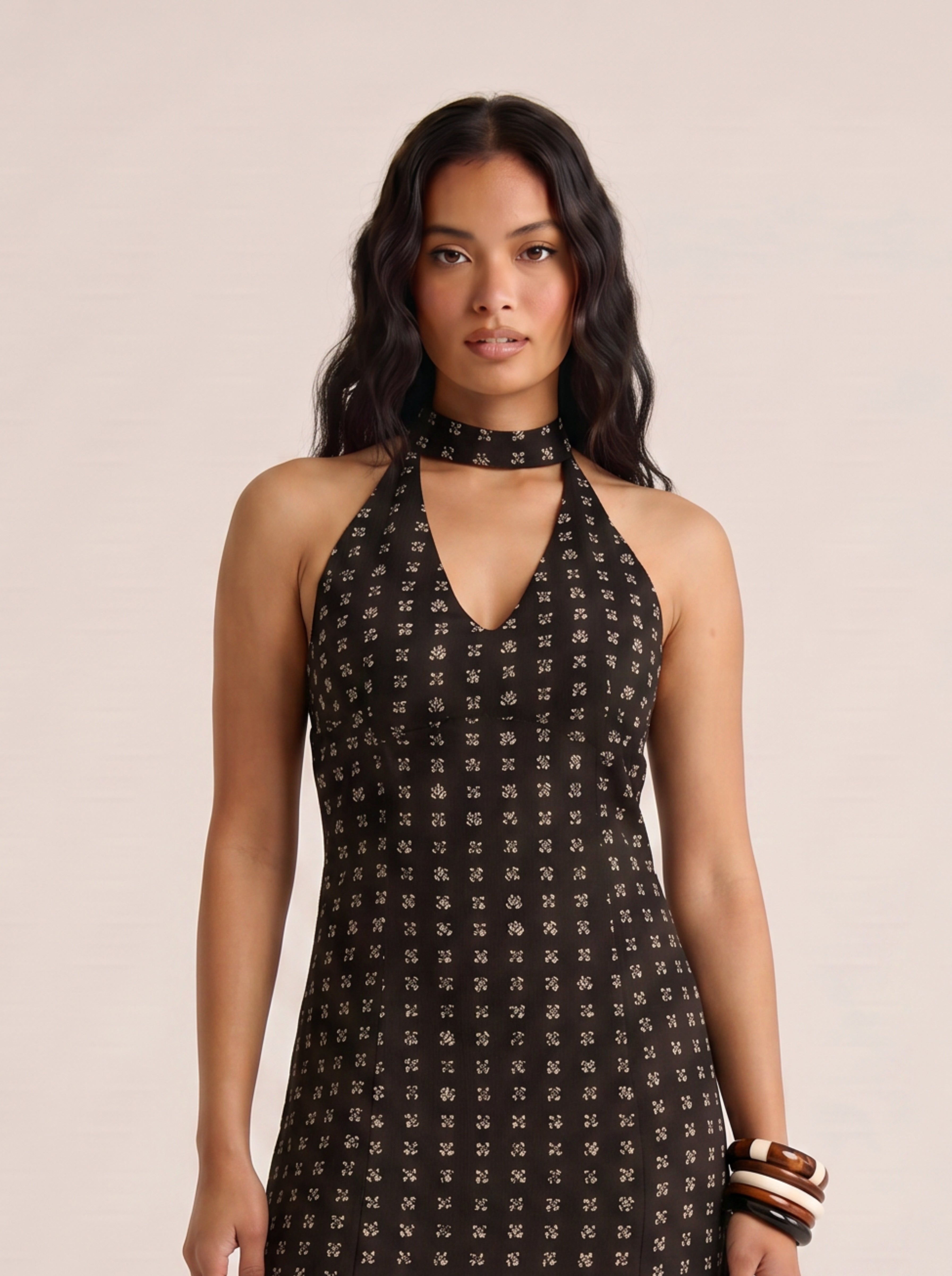 Amina Halterneck Long Dress