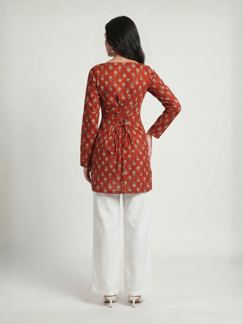 Jashn Full Sleeve Structured Kurti Top