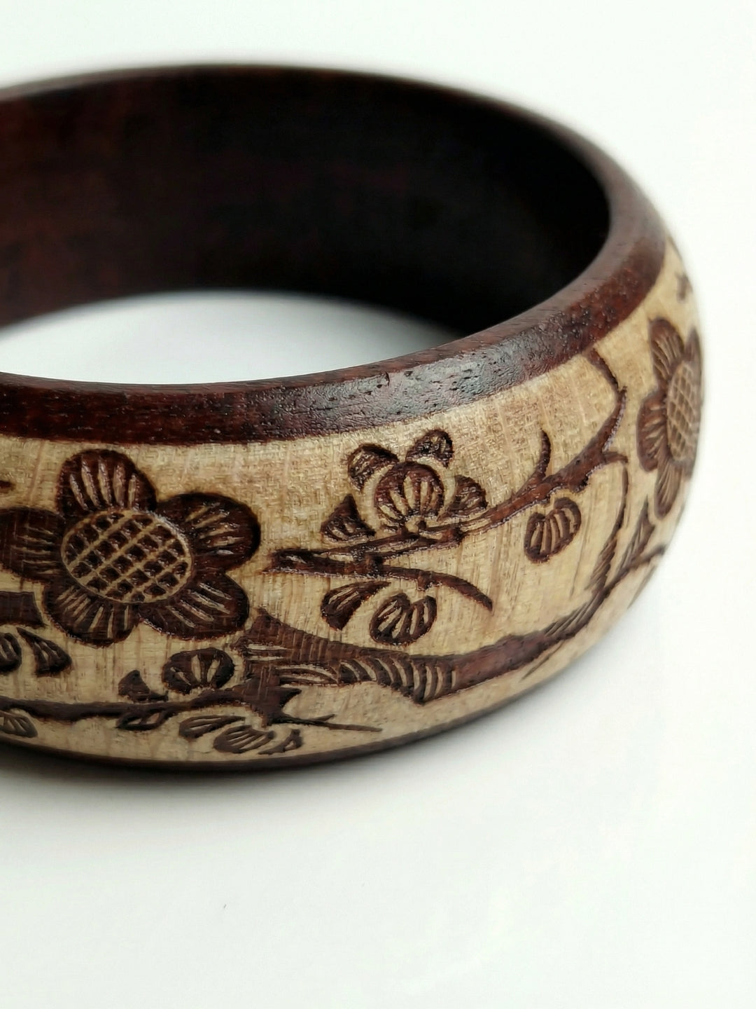 Veda Carved Wood Kada