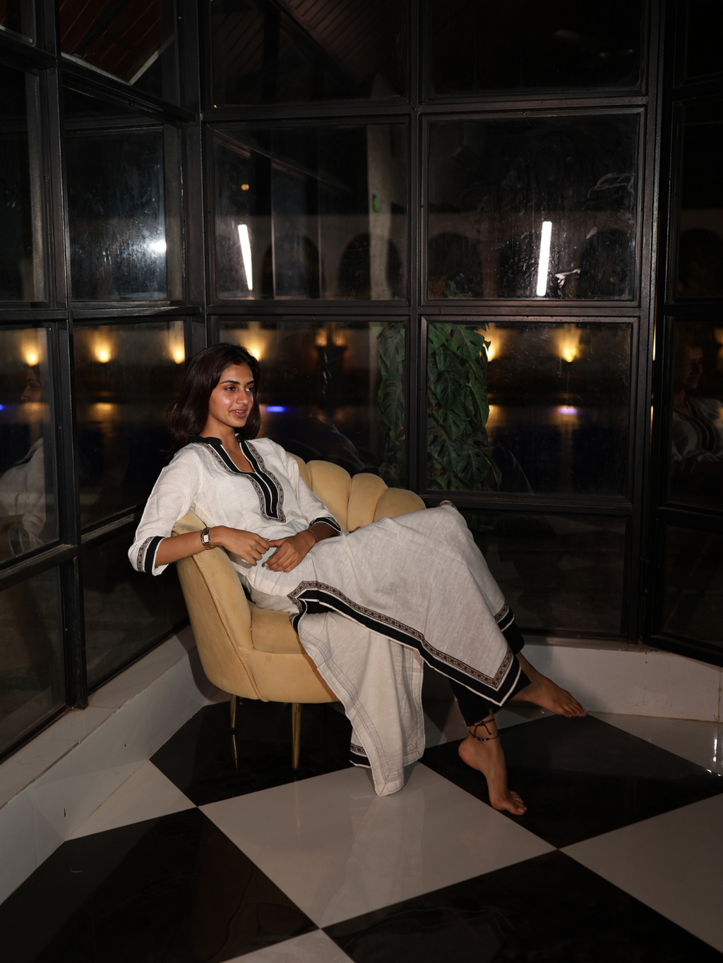 Meher Long Sleeved Structured Kurti Top
