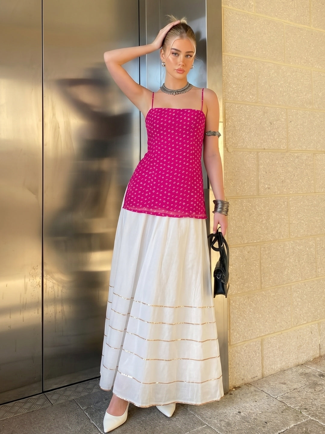 Rasika Bandhani Corset Kurti Top