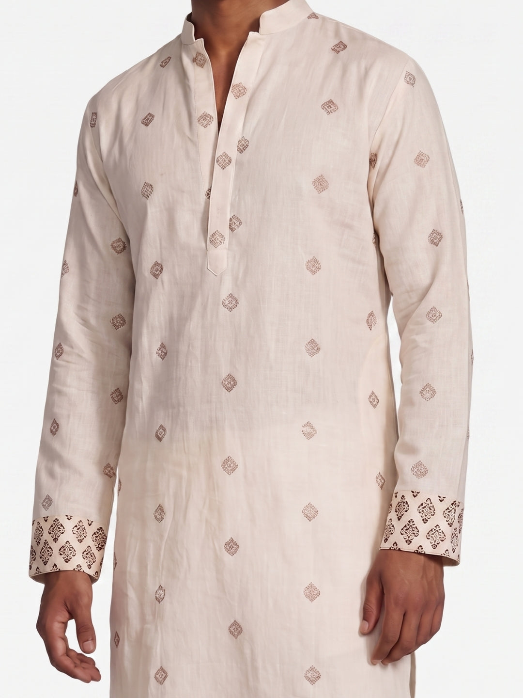 Nek Inverted Sleeves Long Structured Kurti Top