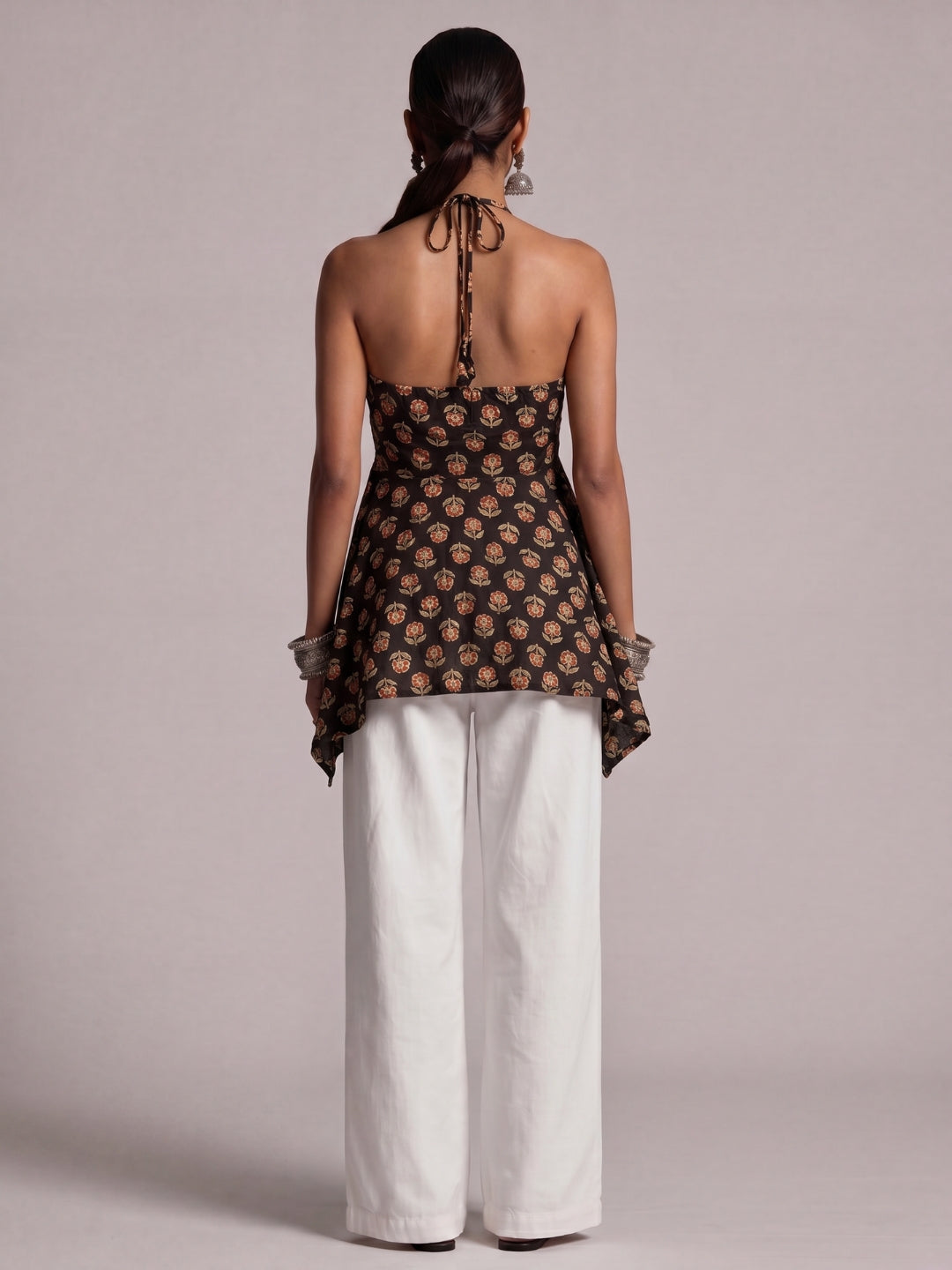 Saral Asymmetrical Tie -Up Top
