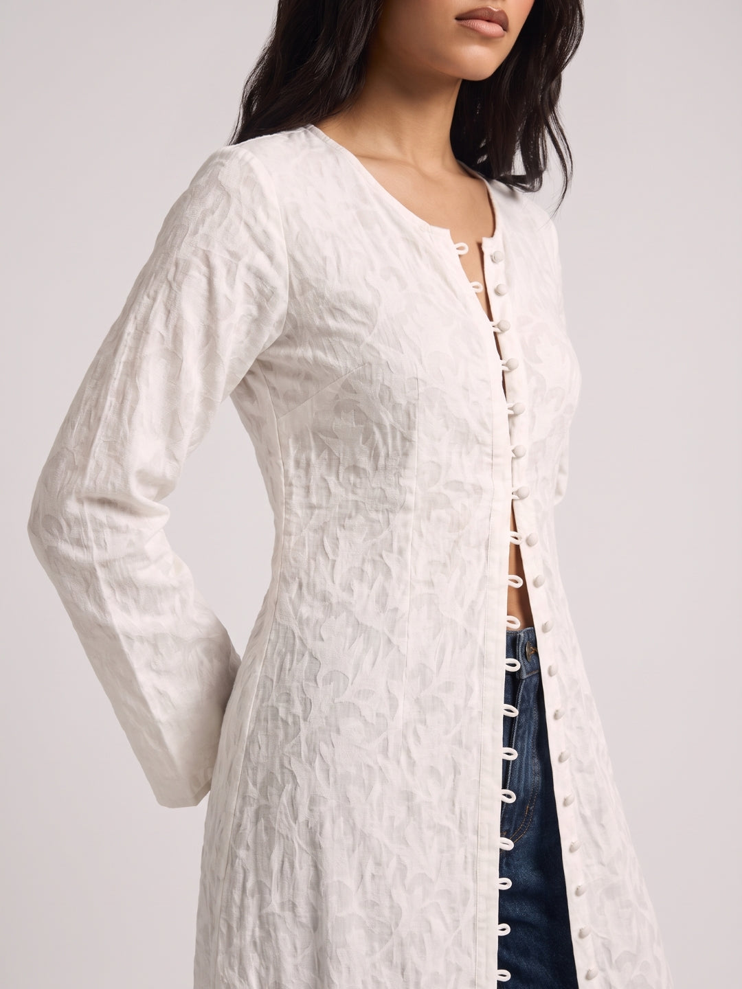 Rasha Jacquard Cape Structured Kurti Top