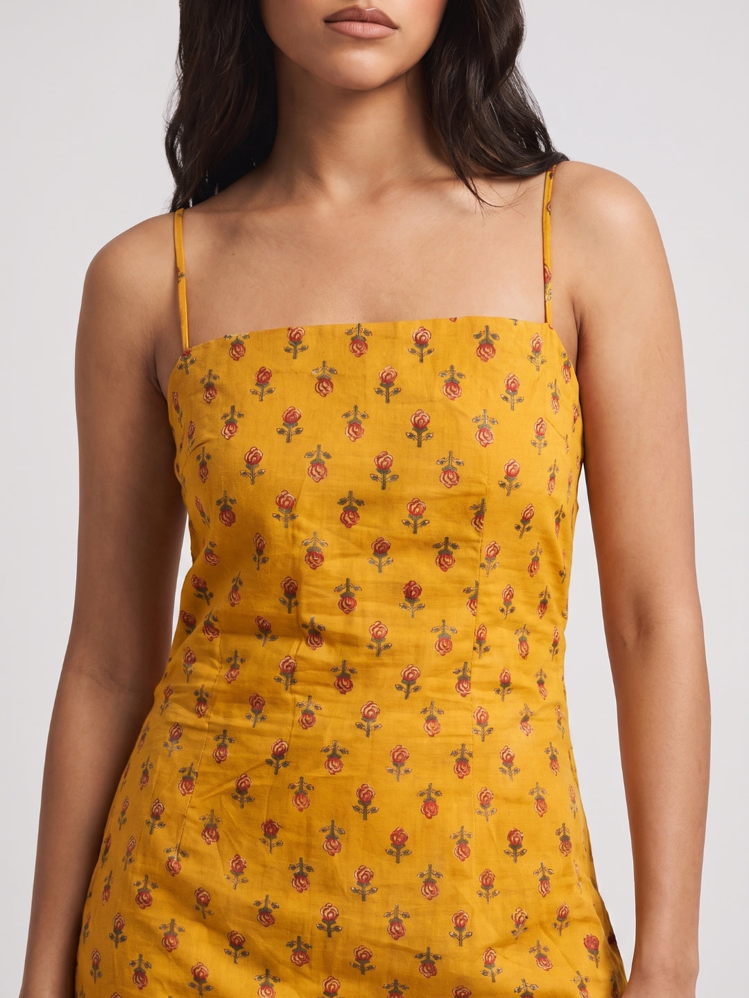 Mustard Corset Kurti Top