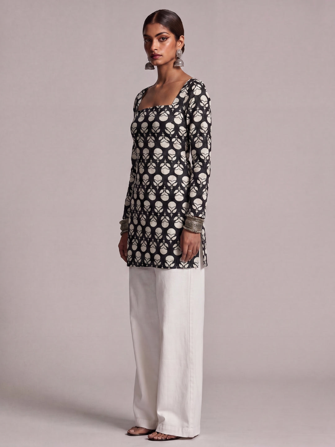 Janvi Full Sleeve Structured Kurti Top