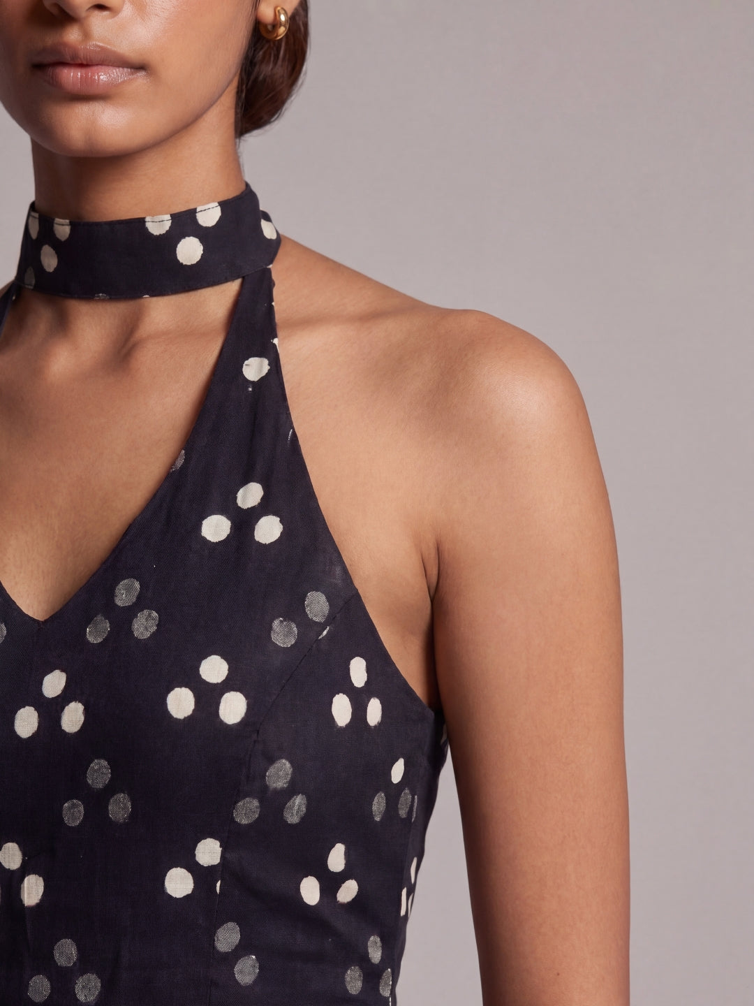 Haya Keyhole Halter Kurti Top