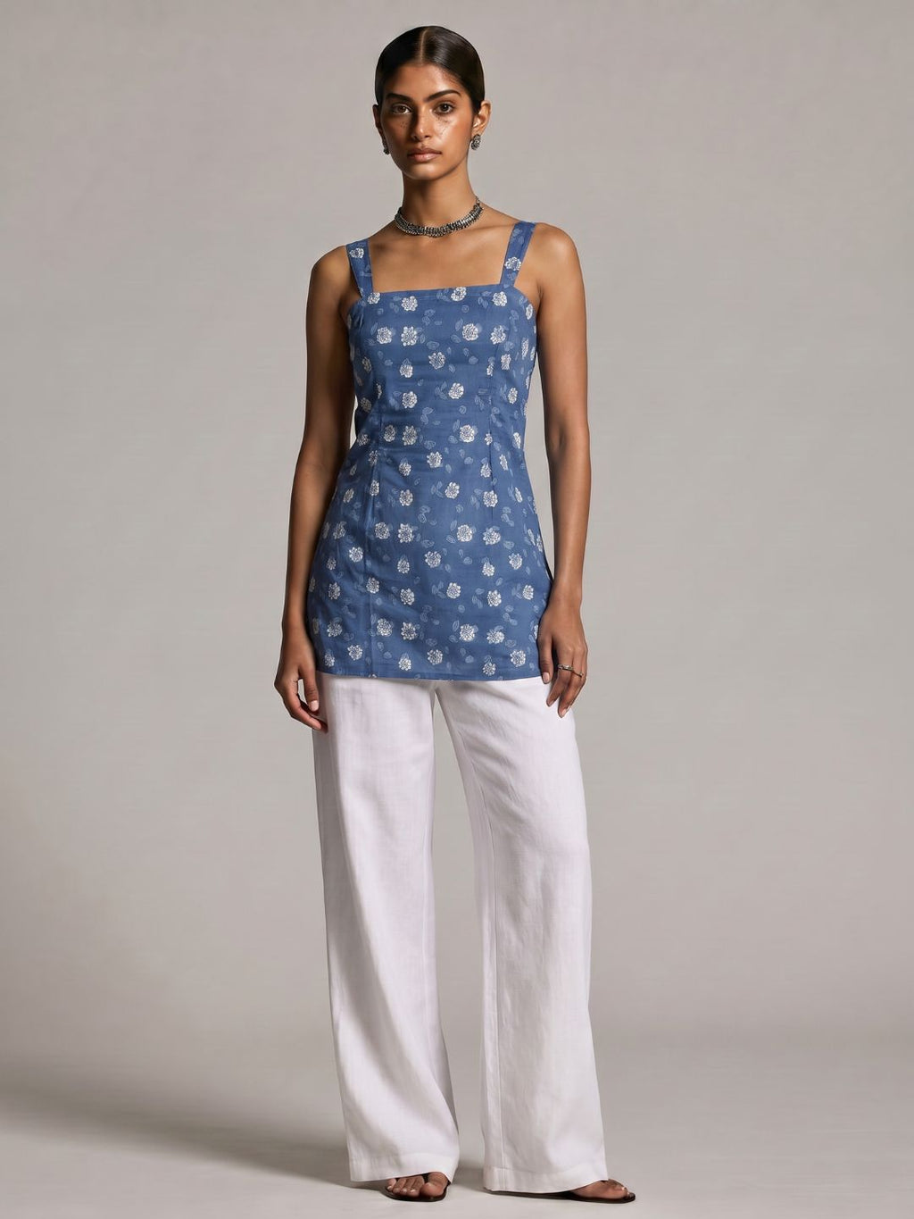 Khushi Wide Shoulder Strap Structured Kurti Top