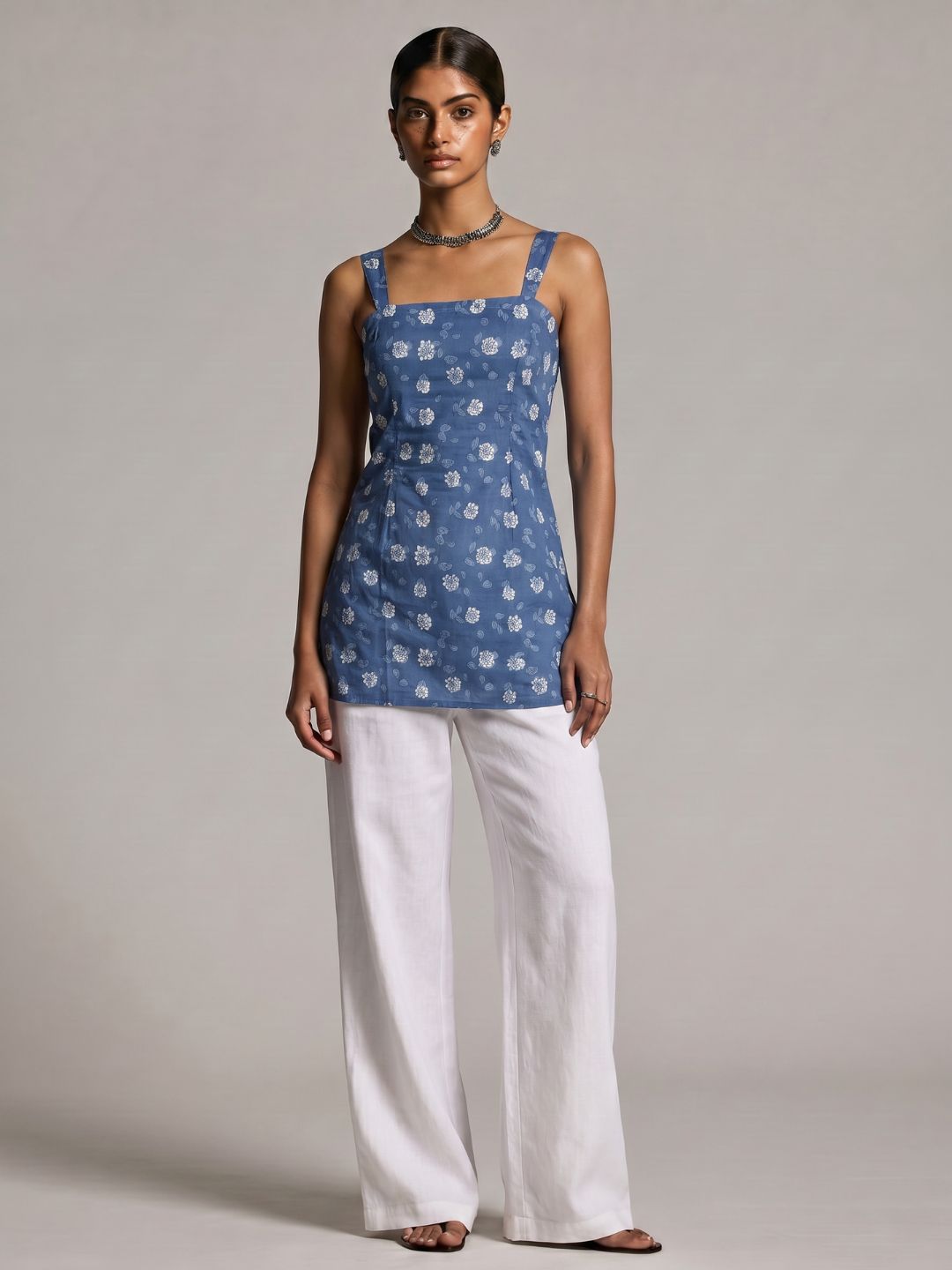 Khushi Wide Shoulder Strap Structured Kurti Top
