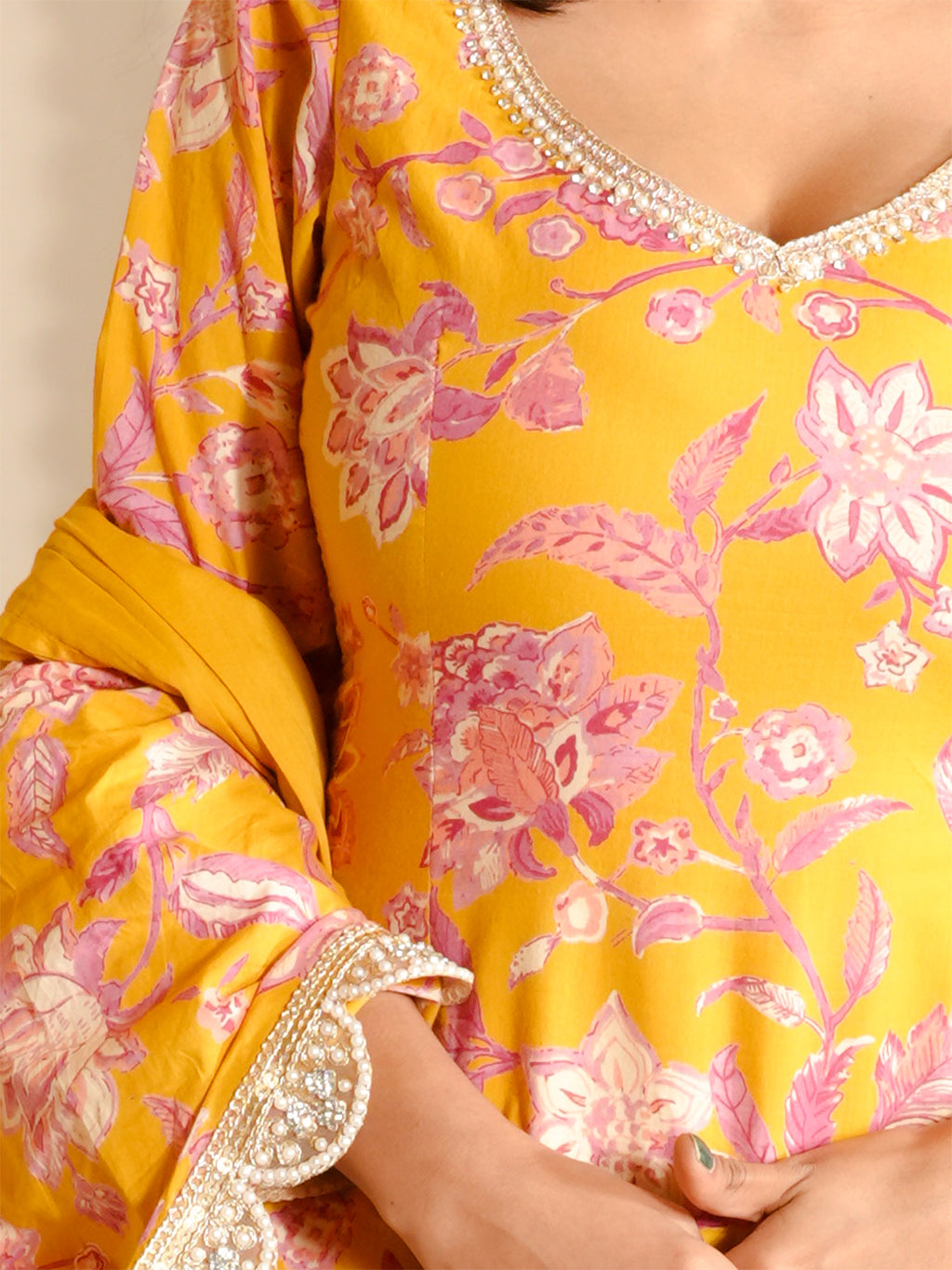 Inaaz Sleeved Corset Kurti with Sharara & Dupatta Set