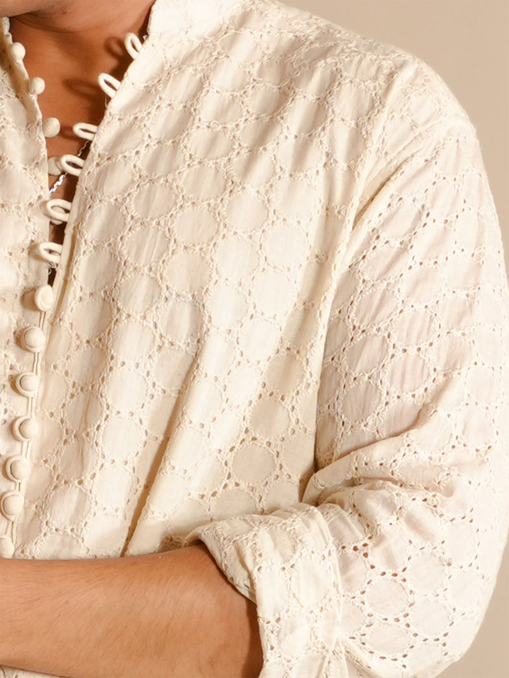Ansh Chikankari Short Structured Kurti Top