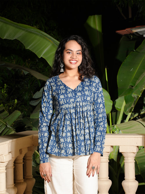 Reha Sleeved Structured Kurti Top