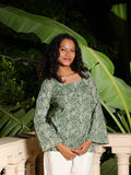 Aani Sleeved Open-Back Kurti Top