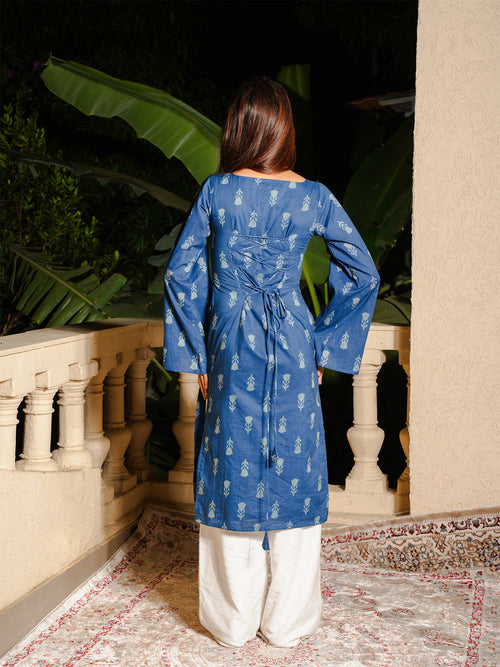 Meghna Bell Sleeved Structured Kurti Top