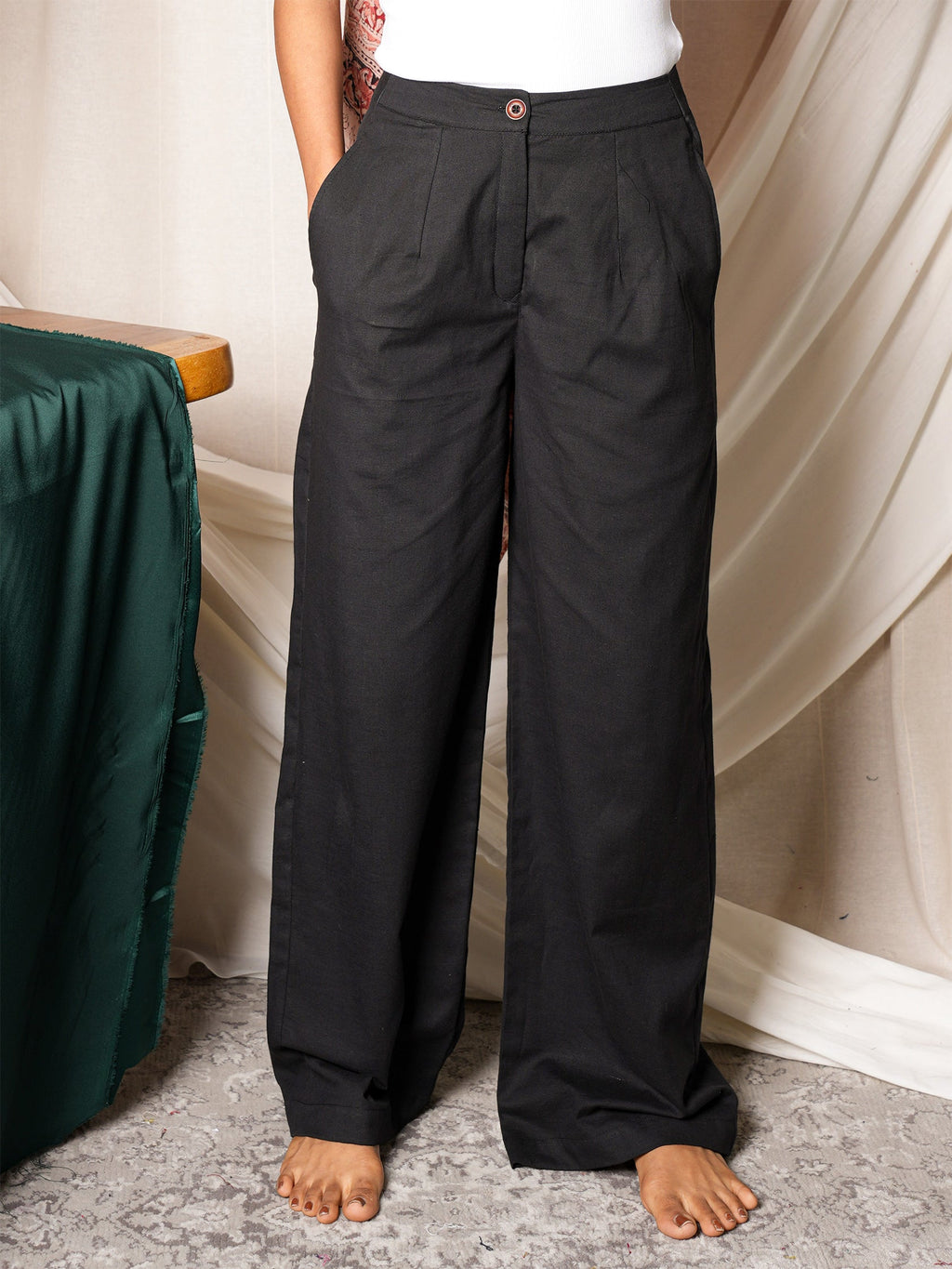 Black Linen Trousers