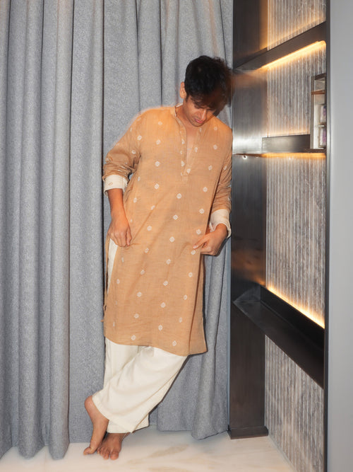 Tajdaar Inverted Sleeves Long Structured Kurti Top
