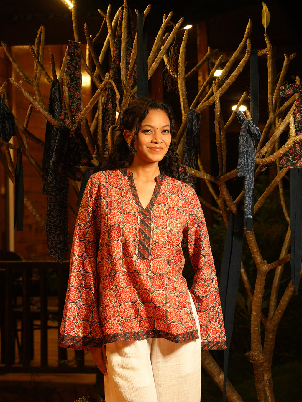 Vaari Sleeved Structured Kurti Top