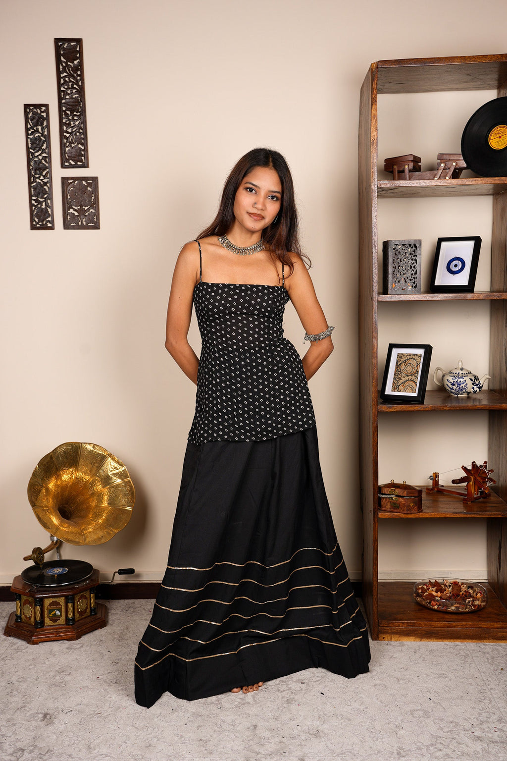 Jhanjhar Bandhani Corset Kurti Top
