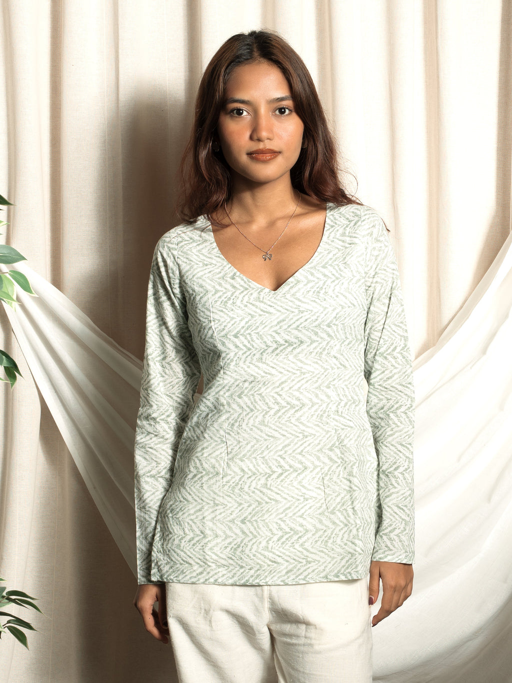 Nayla Full Sleeve Structured Kurti Top