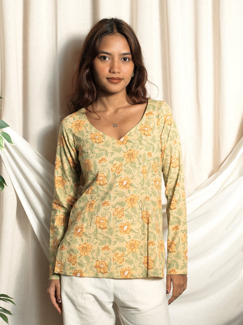 Neelam Full Sleeved Structured Kurti Top