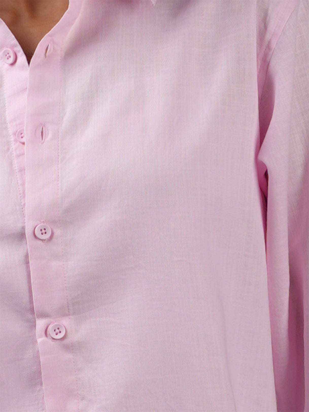 Oversized Pink Linen Shirt