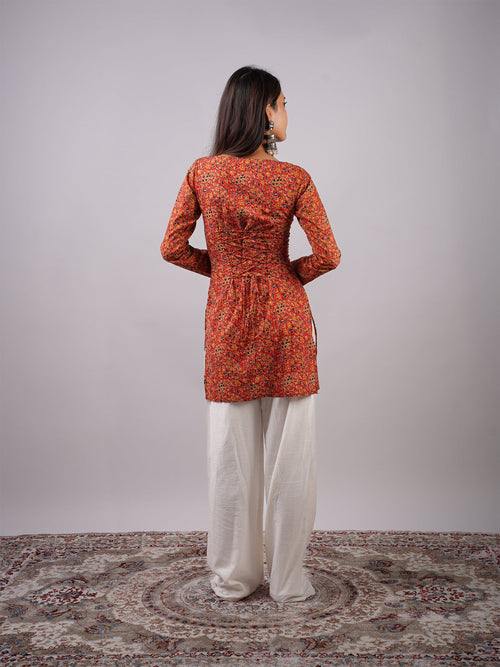 Sana Sleeved Corset Kurti Top