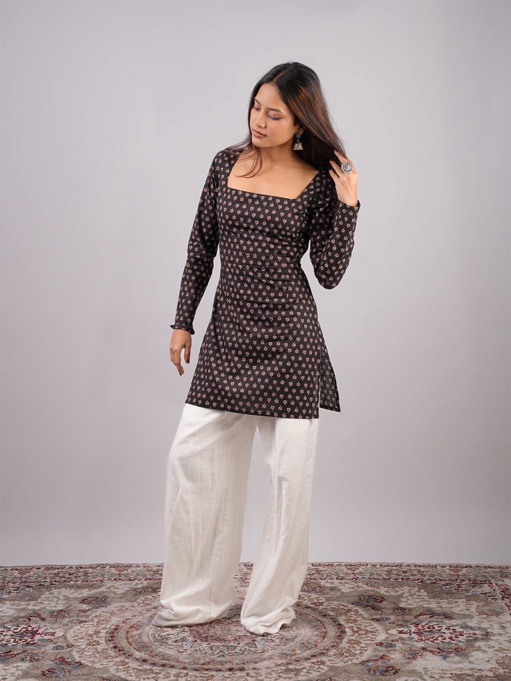 Rohini Sleeved Corset Kurti Top
