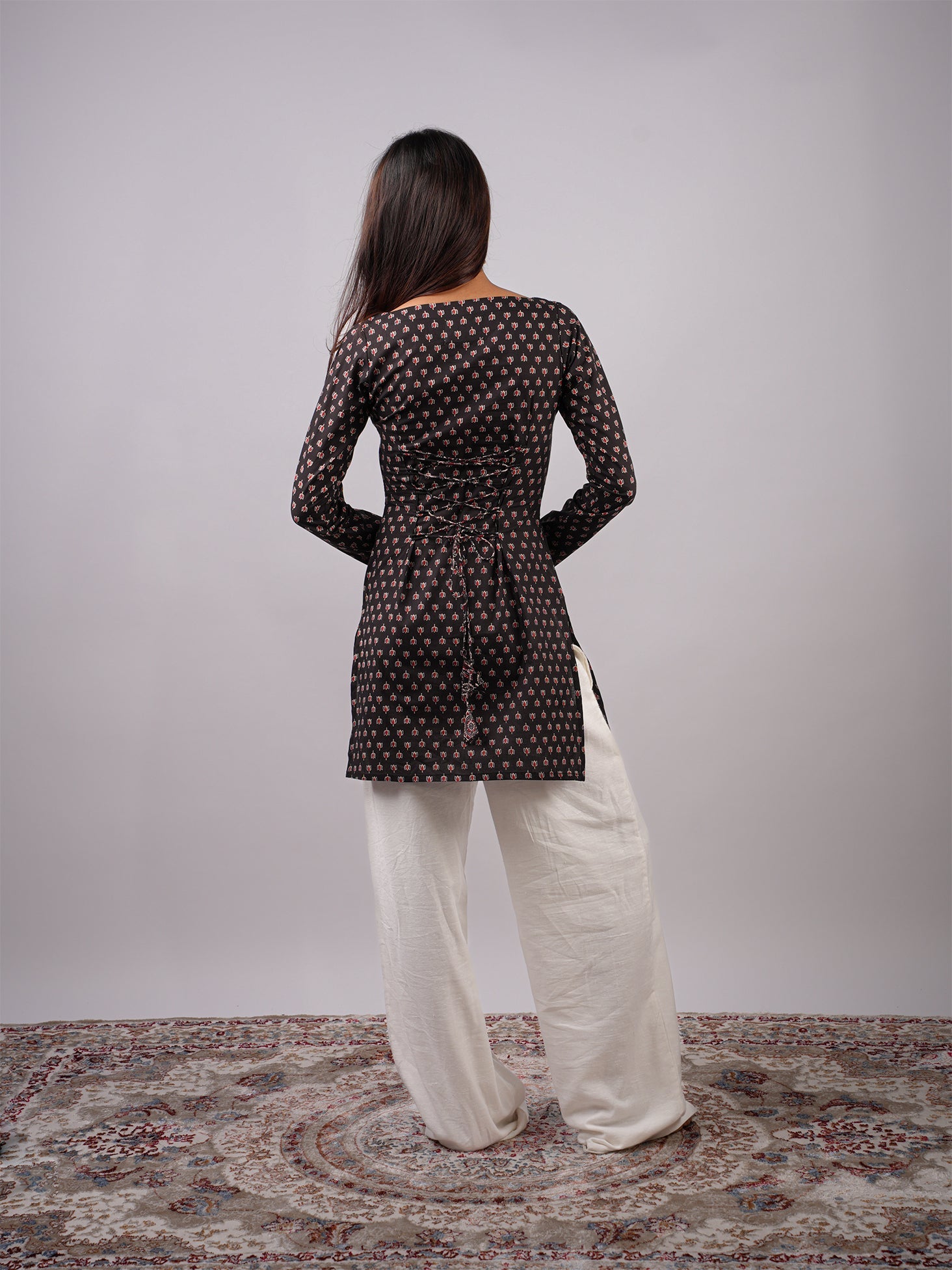 Rohini Sleeved Corset Kurti Top